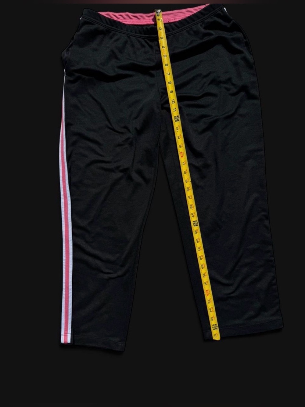 Tek Gear Women's Track Pants Black w/ Pink Stripes Size Large. - Picture 2 of 4